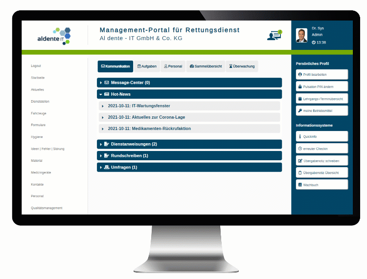 Persönliche Startseite / Dashboard